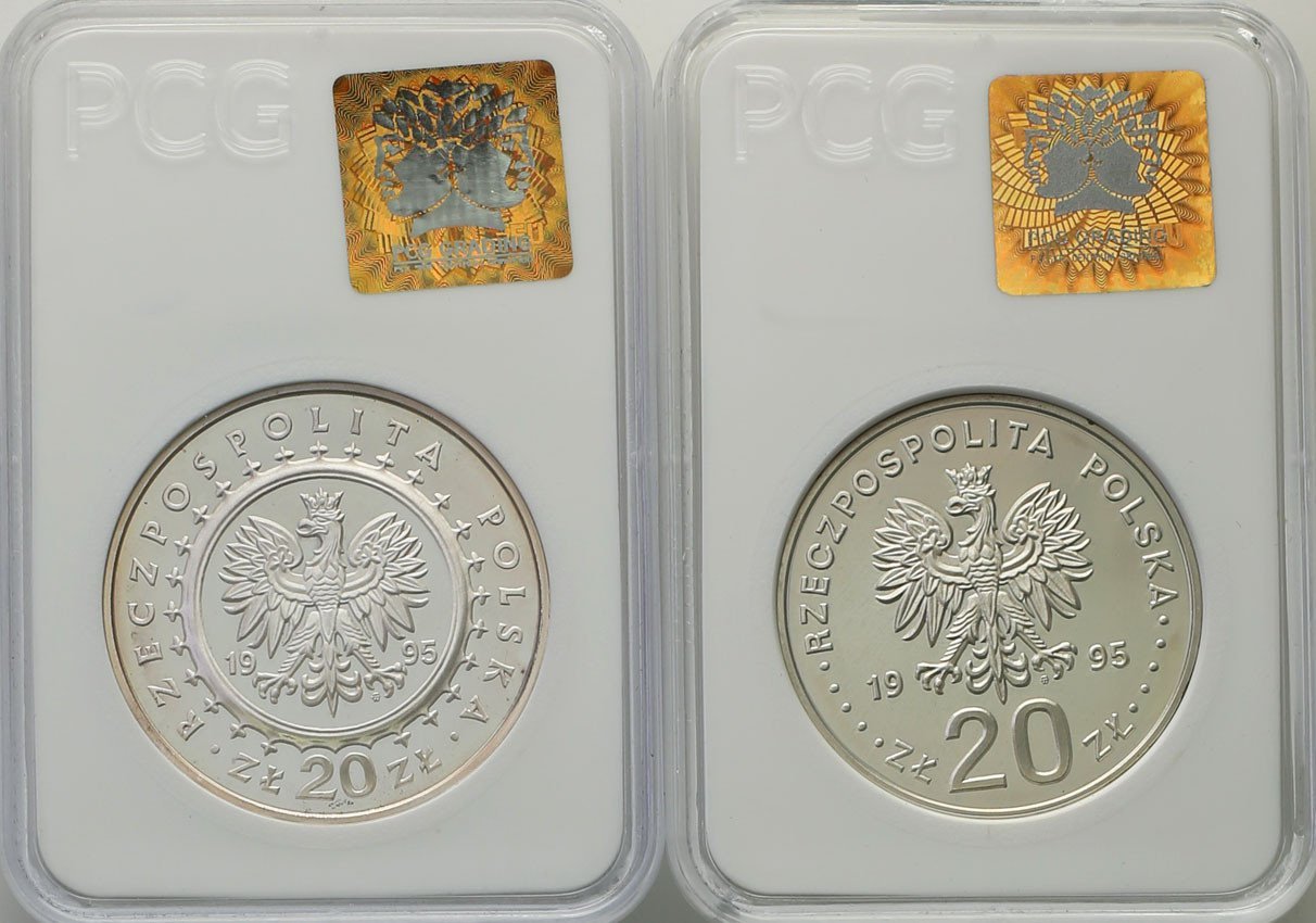 III RP. 20 złotych 1995 Katyń + 20 złotych 1995 Pałac Królewski w Łazienkach